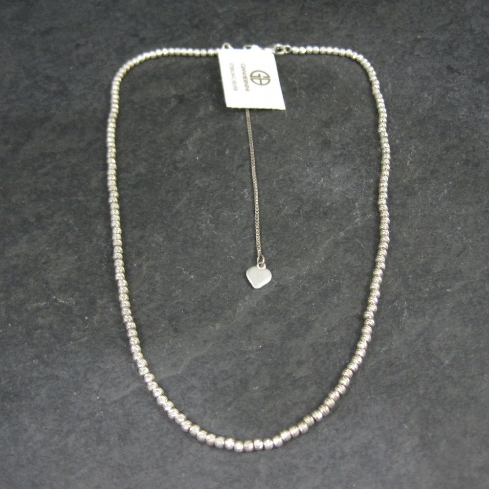 Designer Sterling Silver Adjustable Choker Bead Necklace NWT